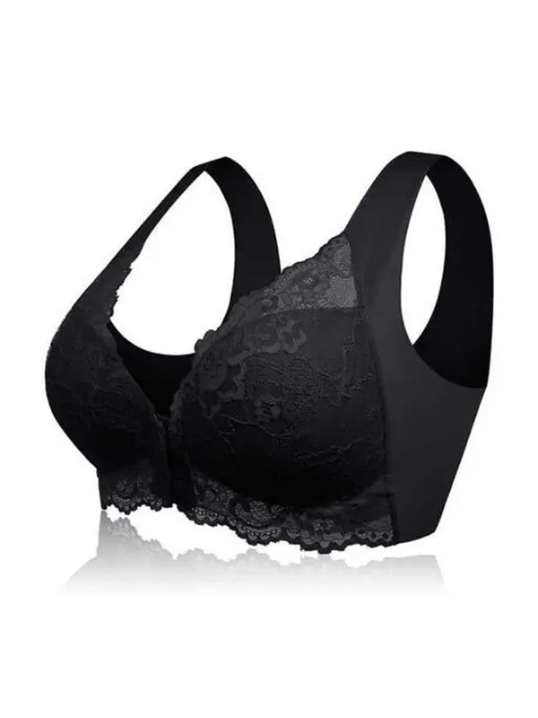 Front Closure Back Smoothing Bra-Black - Woobilly