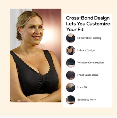 Remindofshine - Seamless Lift Bra with Front Cross Side