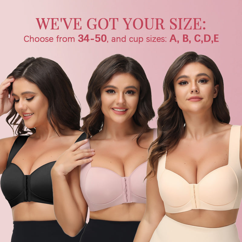 HSD Women's Comfortable Large Size Bras Front Open Button Middle and Old  Age Gathering No Steel Ring Bras Comfortable and Breathable Bra Everyday  Wear