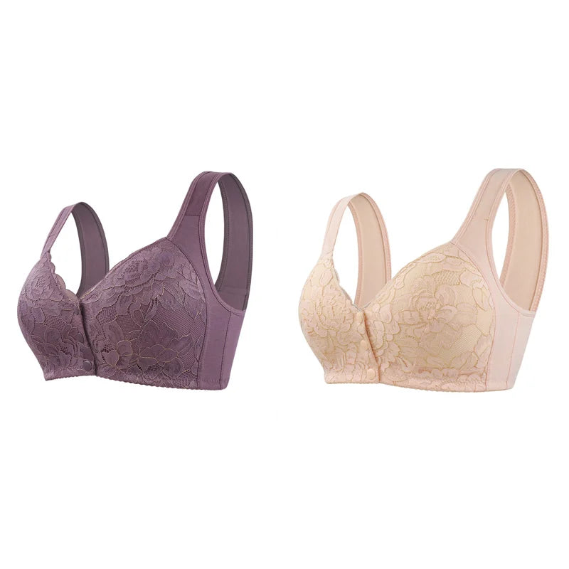 SeniorBra® Lace Front Button Skin-Friendly Cotton Bra (Buy 1 Get 1 Free)