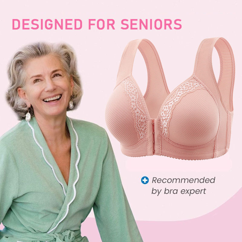 SeniorBra® Skin Friendly Lace Front Button Bras for Seniors（3 Packs）