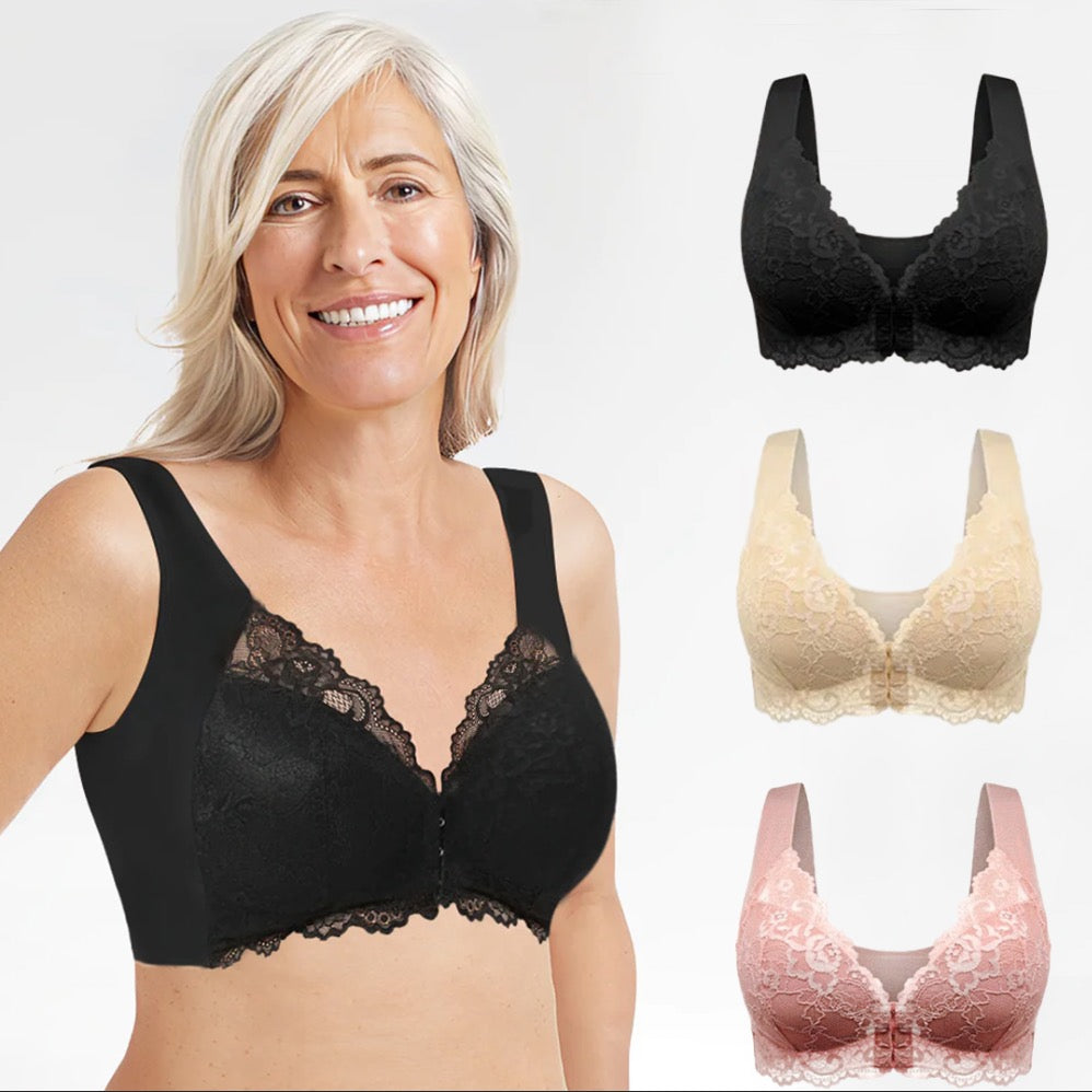 Ultimate Lift Stretch Full-Figure Seamless Lace Cut-Out Bra（BUY 1 GET 1  FREE）(2 PACK) - Woobilly