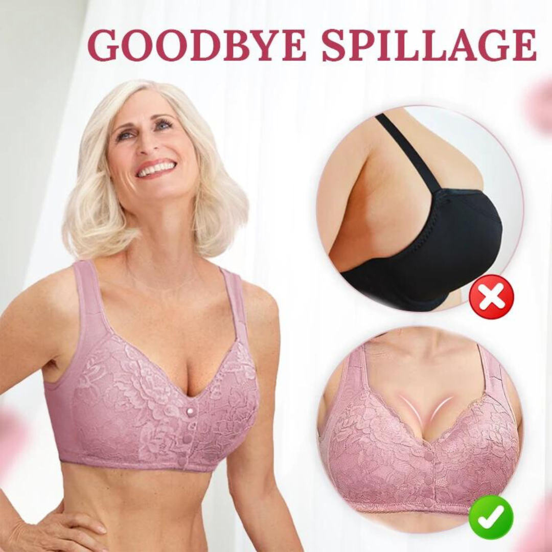 SeniorBra® Lace Front Button Skin-Friendly Cotton Bra (Buy 1 Get 1 Free)