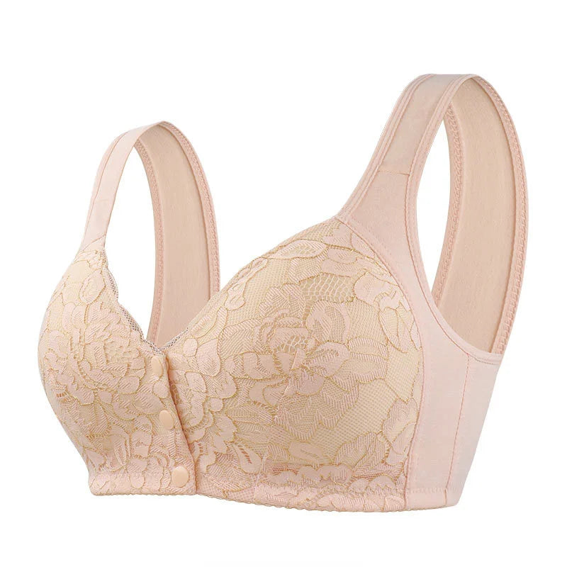 SeniorBra® Lace Front Button Skin-Friendly Cotton Bra (Buy 1 Get 1 Free)