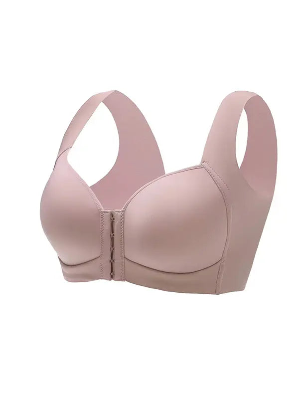 Front Close Snaps Bras for Older Women Button Middle and Old Age Gathering  No Steel Ring Comfortable Bras (Beige, 36) at  Women's Clothing store