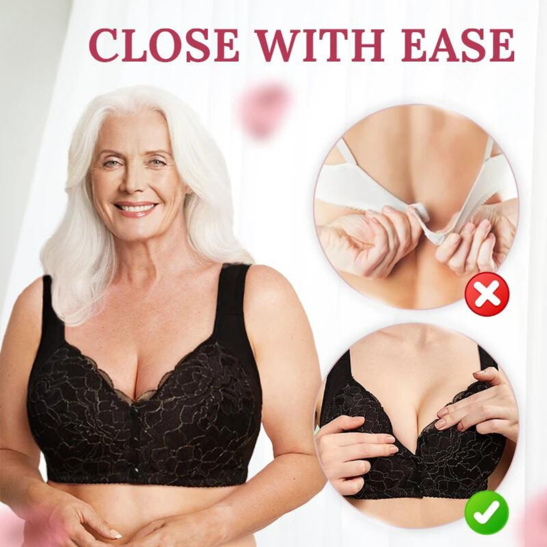 SeniorBra® Lace Front Button Skin-Friendly Cotton Bra (Buy 1 Get 1 Free)