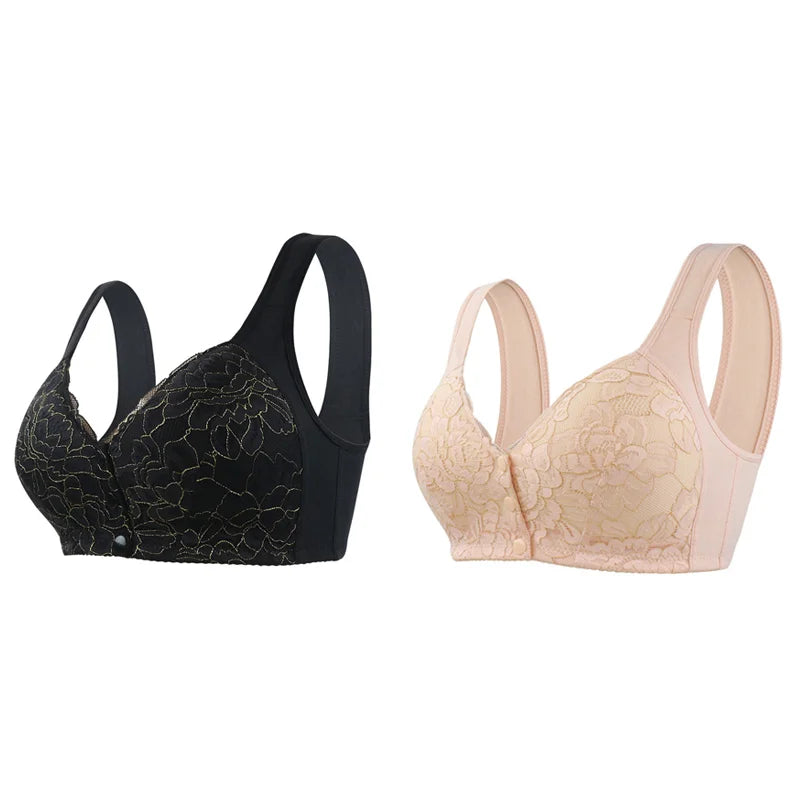 SeniorBra® Lace Front Button Skin-Friendly Cotton Bra (Buy 1 Get 1 Free)