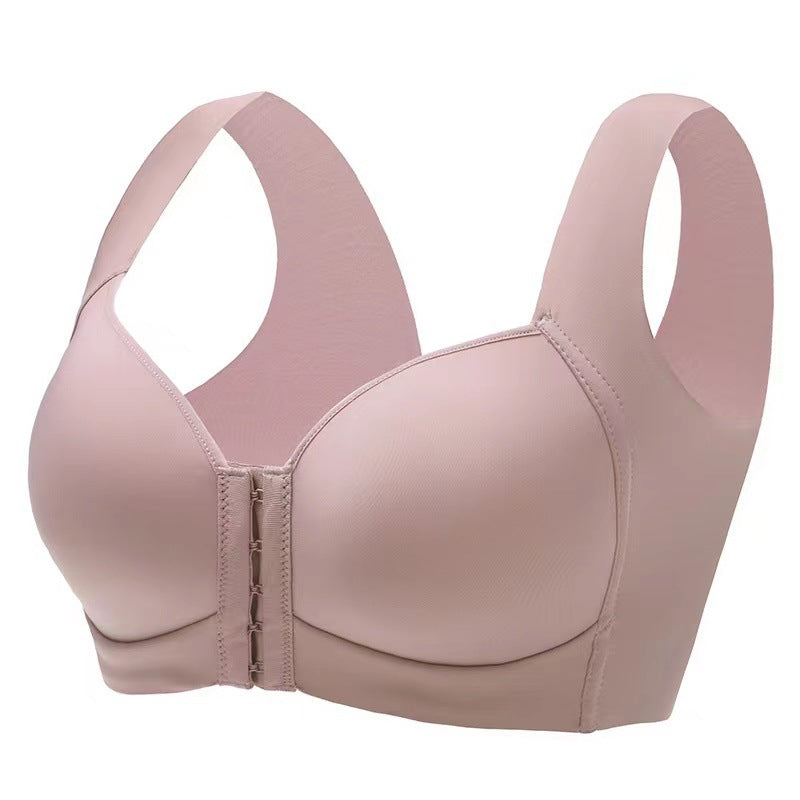 Womens Bra Full Figure Seamless Wirefree Front Close Sports Front Hooks Bra  with Adjustable Shoulder Straps (Pink,36/80)