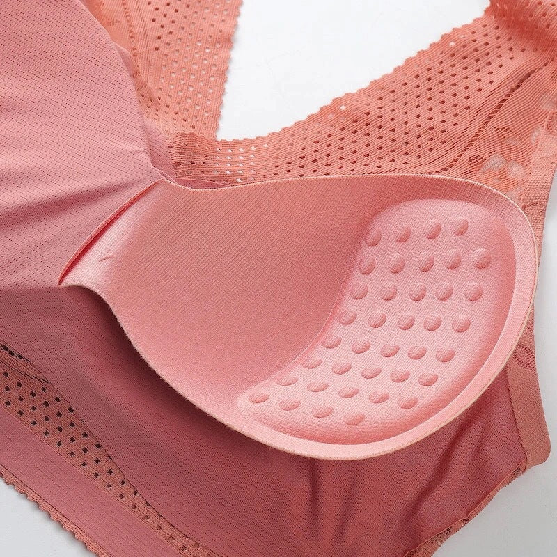 Breathable Soft comfort Bra-Beige+Black+Pink (3 Packs)
