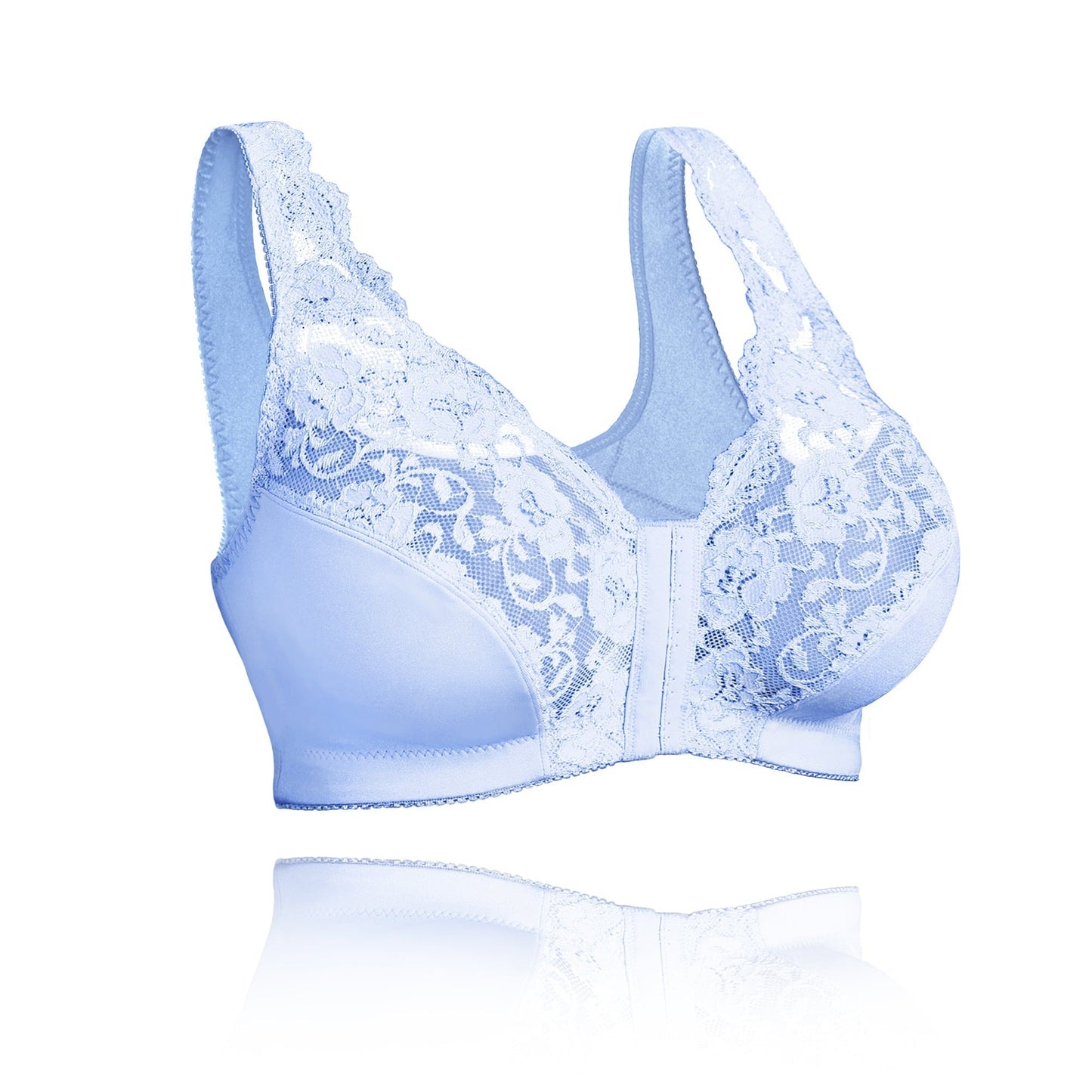SeniorBra® Front Hooks, Stretch-Lace, Super-Lift And Posture Correction-All In One Bra-(Blue/Beige.Blue)