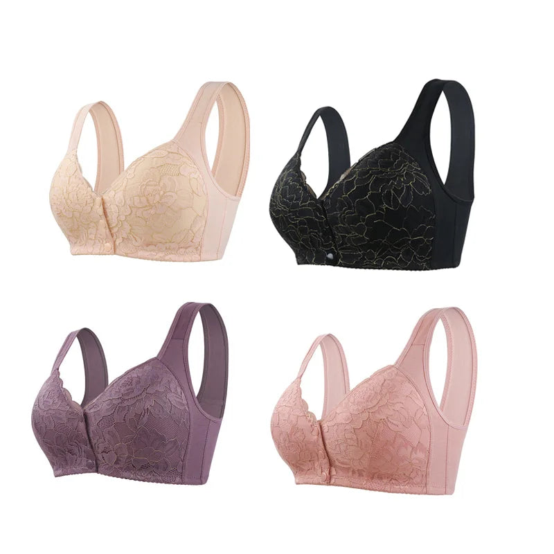 SeniorBra® Lace Front Button Skin-Friendly Cotton Bra (Buy 1 Get 1 Free)