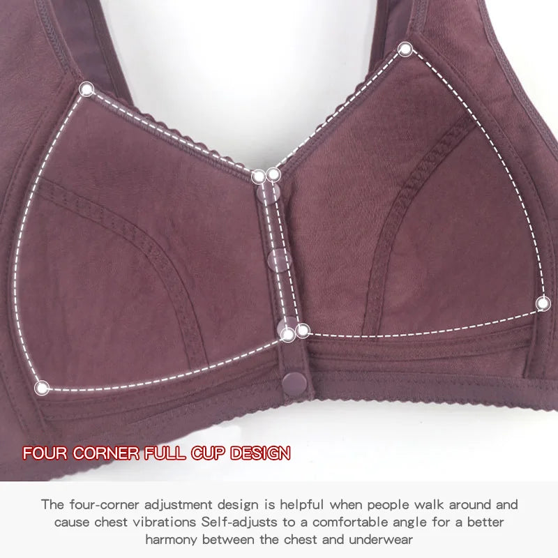SeniorBra® Cotton Front Closure Bra-Combines Comfort And Support-Tailor-Made For Elders (Buy 1 Get 2 Free)